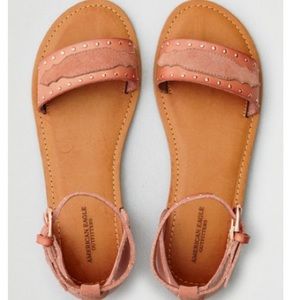 American Eagle pink studded western sandals in a size 7